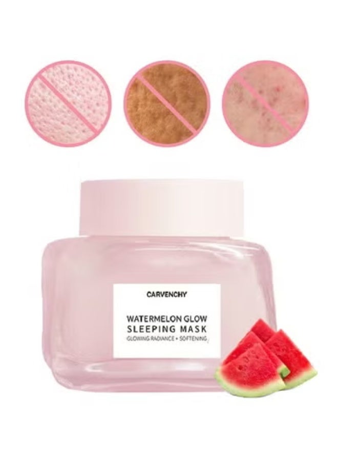 CARVENCHY Watermelon Glow Sleeping Mask, Watermelon Overnight Face Masks Skincare, with AHA, Hyaluronic Acid, Niacinamide - Anti Aging Face Cream for Smooth, Glowing (50ml) - Image 1